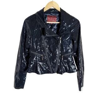 Baker by Ted Baker Navy Blue Sequin Zip Jacket Girl’s Size 13